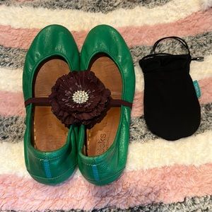 Tieks Clover Green Classic ballet flat used condition